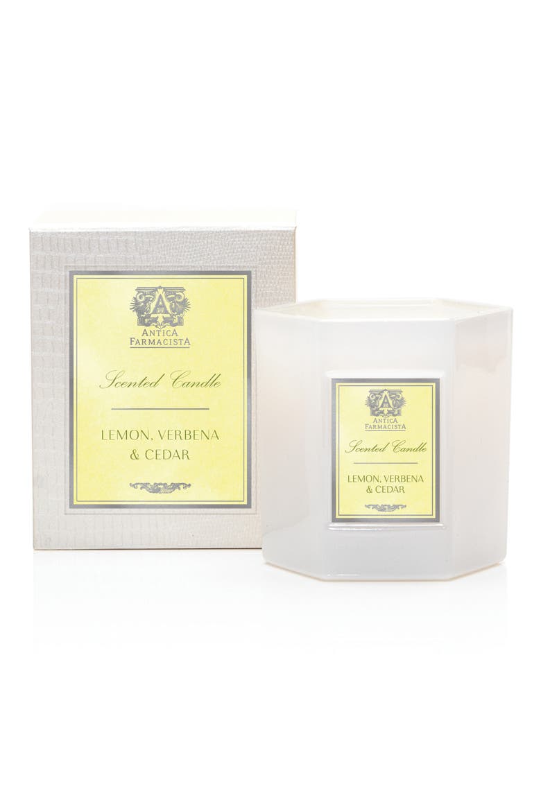 Lemon, Verbena and Cedar Hexagonal Candle, Main, color, NO COLOR