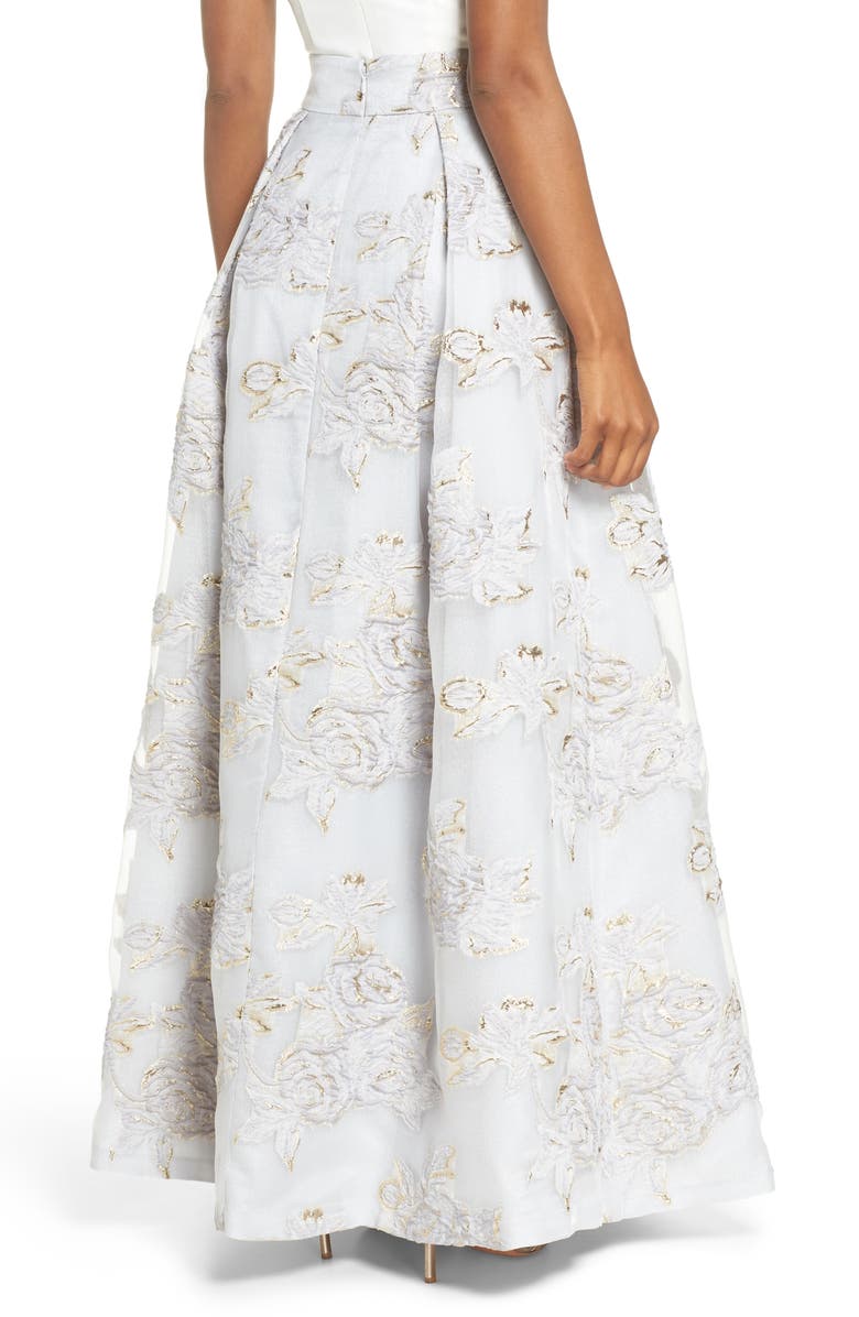 Eliza J Jacquard Ball Skirt, Alternate, color,