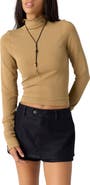 Free People Intimately FP So Soft Ribbed Mock Neck Tee
