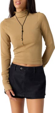 Free People Intimately FP So Soft Ribbed Mock Neck Tee