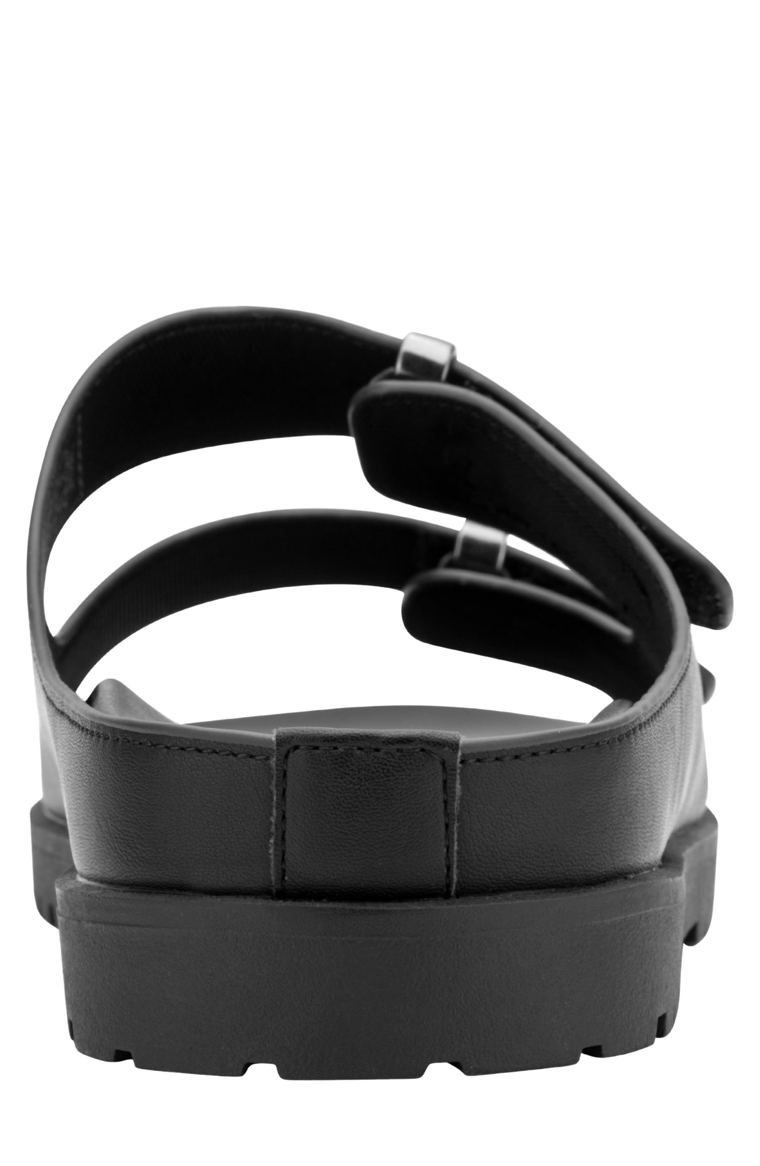 Ronee Faux Leather Slide Sandal, Alternate, color, BLACK