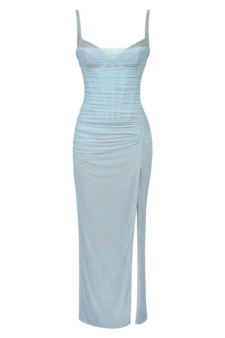 Lini Sleeveless Mesh Gown, Alternate, color, BABY BLUE
