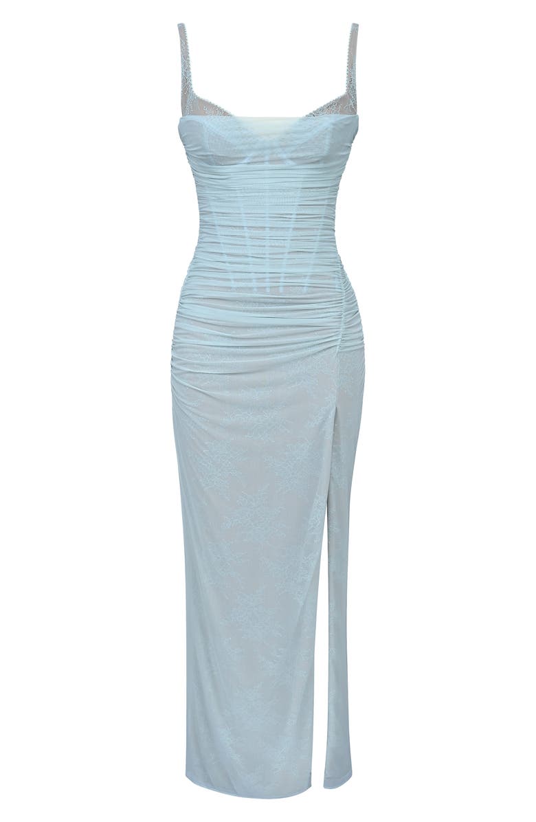 HOUSE OF CB Lini Sleeveless Mesh Gown, Alternate, color, Baby Blue