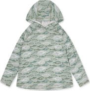 Feather 4 Arrow Kids' Reel Deal Tech Fish Print Performance Hoodie
