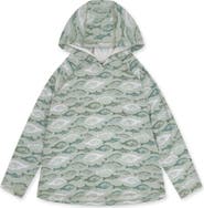 Feather 4 Arrow Kids' Reel Deal Tech Fish Print Performance Hoodie