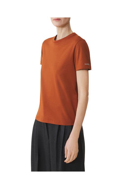 Lanvin Cotton T-shirt With Ribbon Detail In Brown