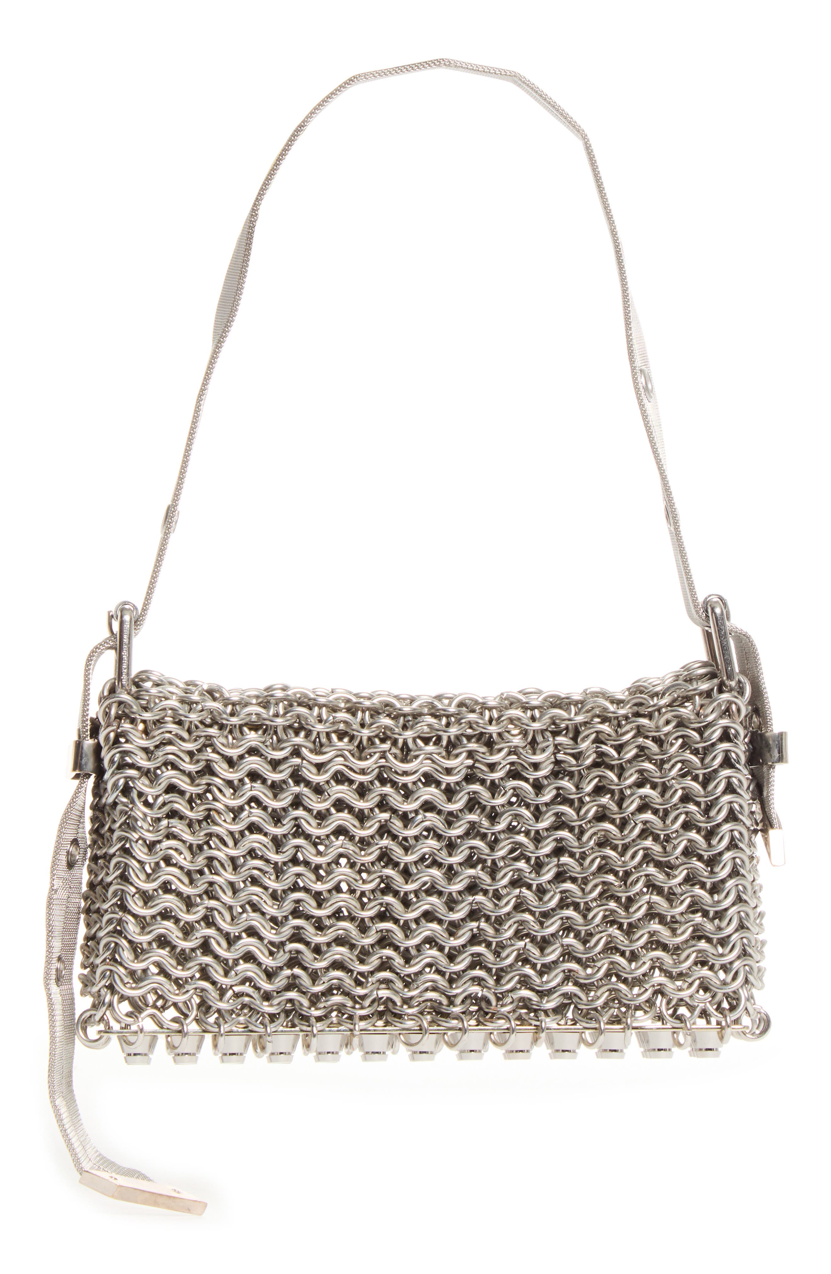 Ricco Mini Chainmail Flap Bag, Alternate, color, ALLOY