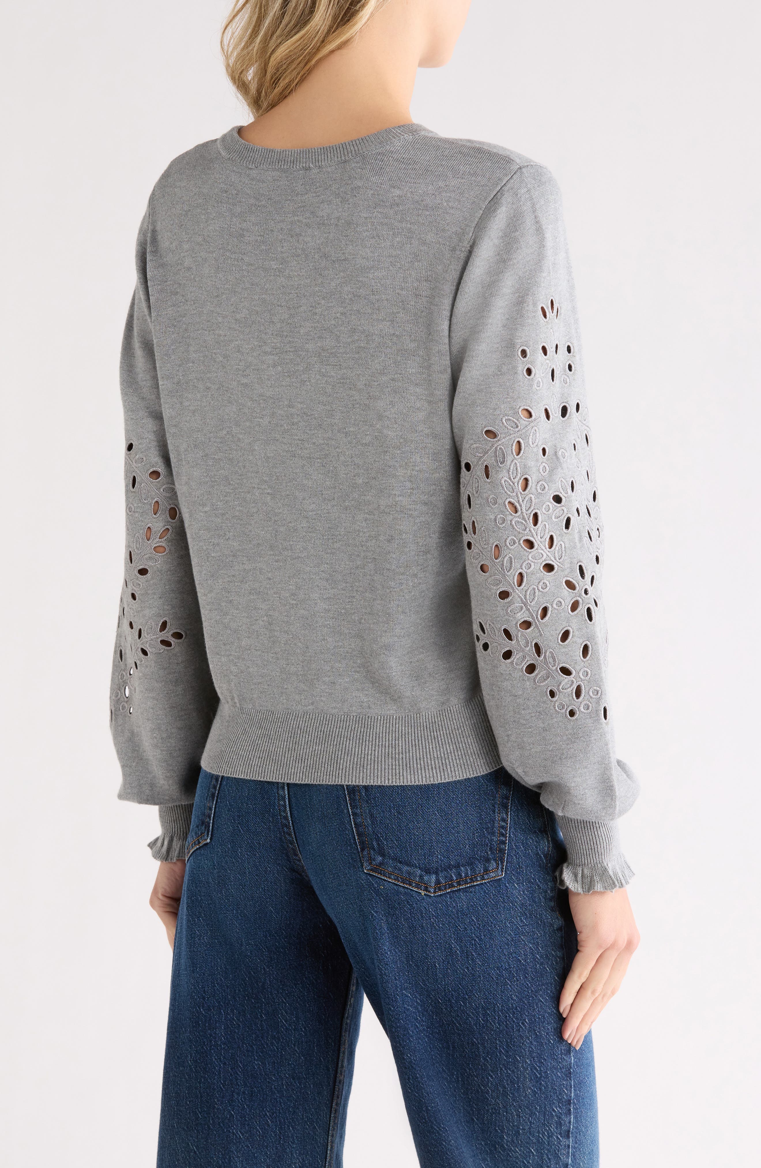 Eyelet Embroidered Sweater - image 2