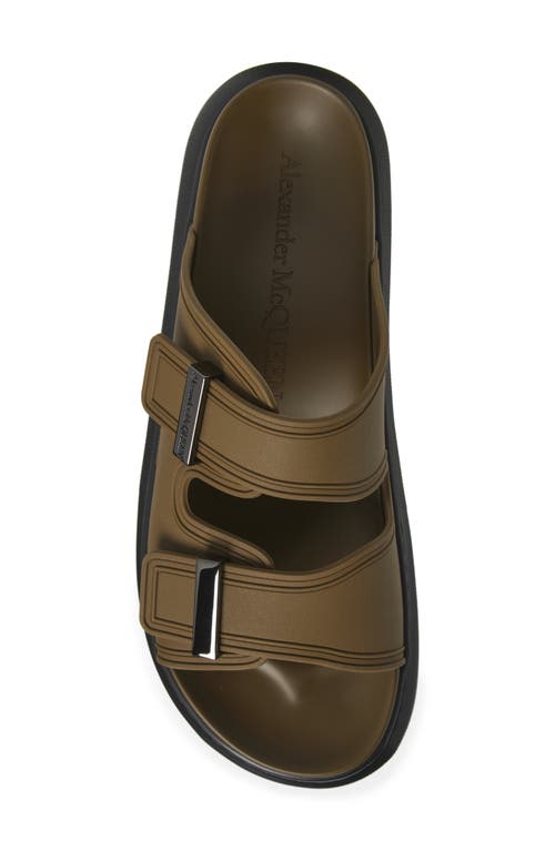 Alexander Mcqueen Mcqueen Oversized Hybrid Slide Sandal In Pewter Black Gunmetal