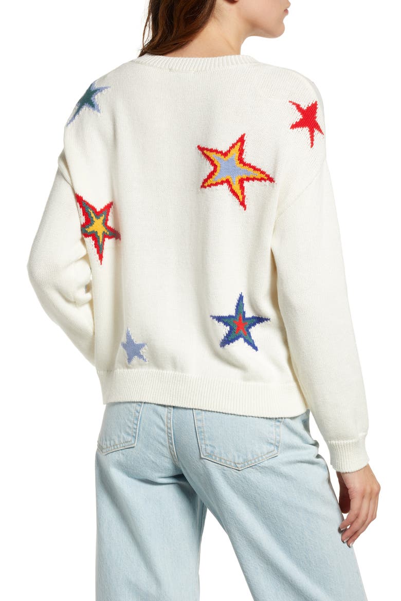 Perci Star Cotton & Cashmere Intarsia Sweater, Alternate, color, MULTI STARS