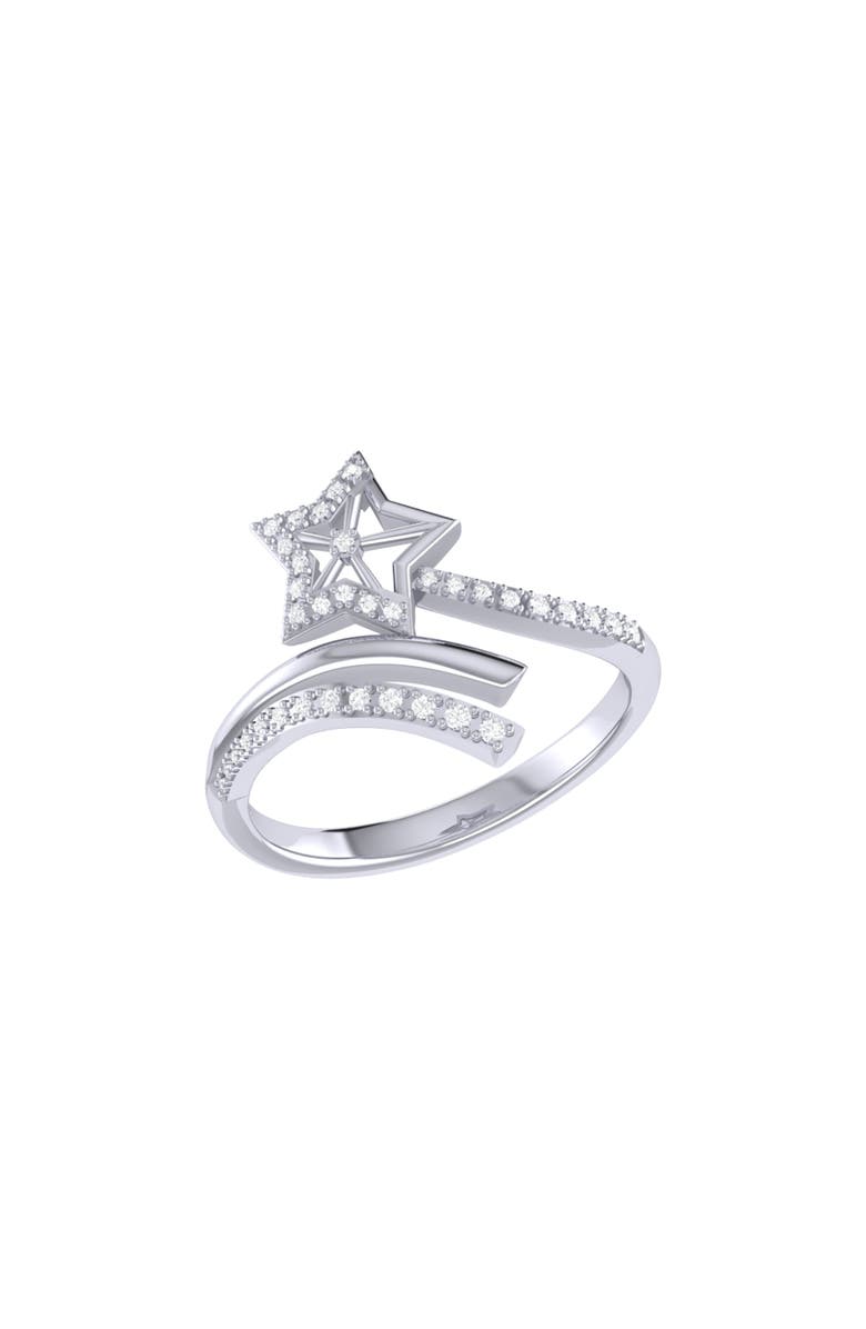 LuvMyJewelry Star Spangled Night Sterling Silver Diamond Ring, Main, color, 