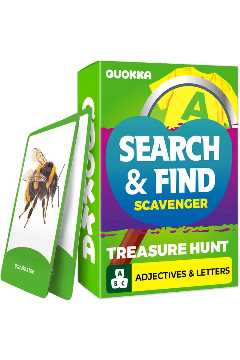 Kids Card Game Scavenger Hunt Set, Main, color, Adjectives & letters