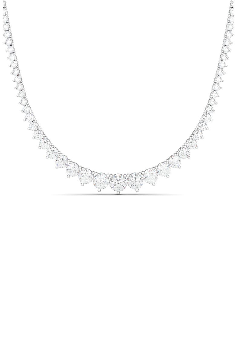 Graduated Lab Grown Diamond Tennis Necklace, Main, color, WHITE GOLD/ DIAMOND
