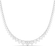 HauteCarat Graduated Lab Grown Diamond Tennis Necklace