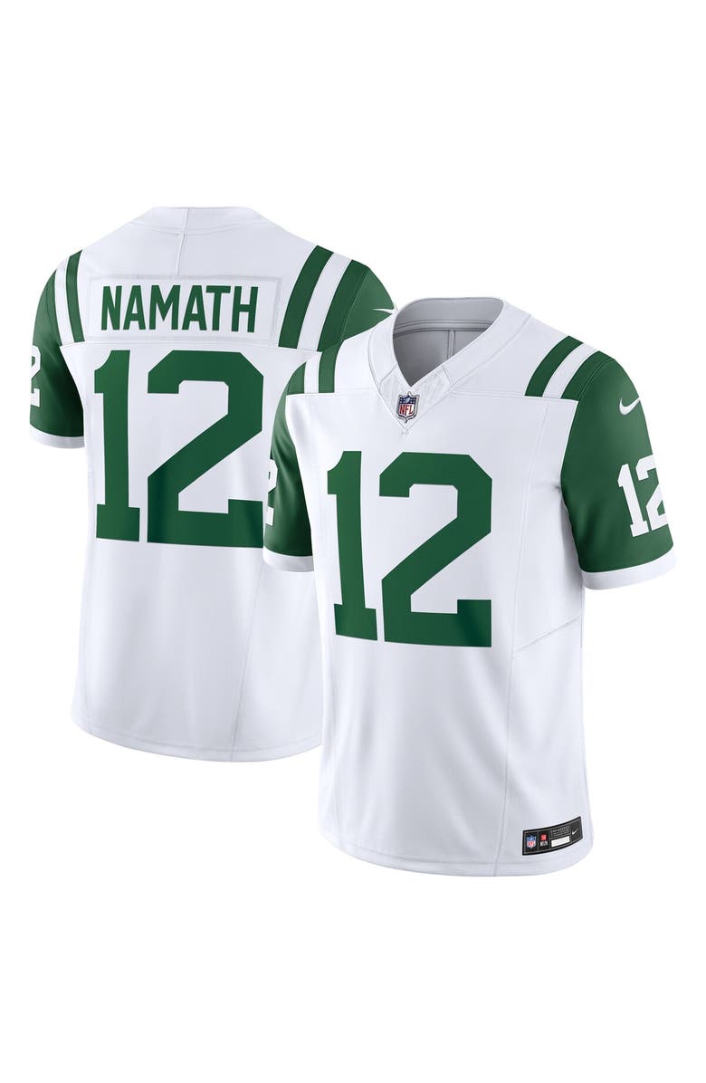 Nike Men's Nike Joe Namath White New York Jets Classic Alternate Vapor F.U.S.E. Retired Player Limited Jersey, Alternate, color, White