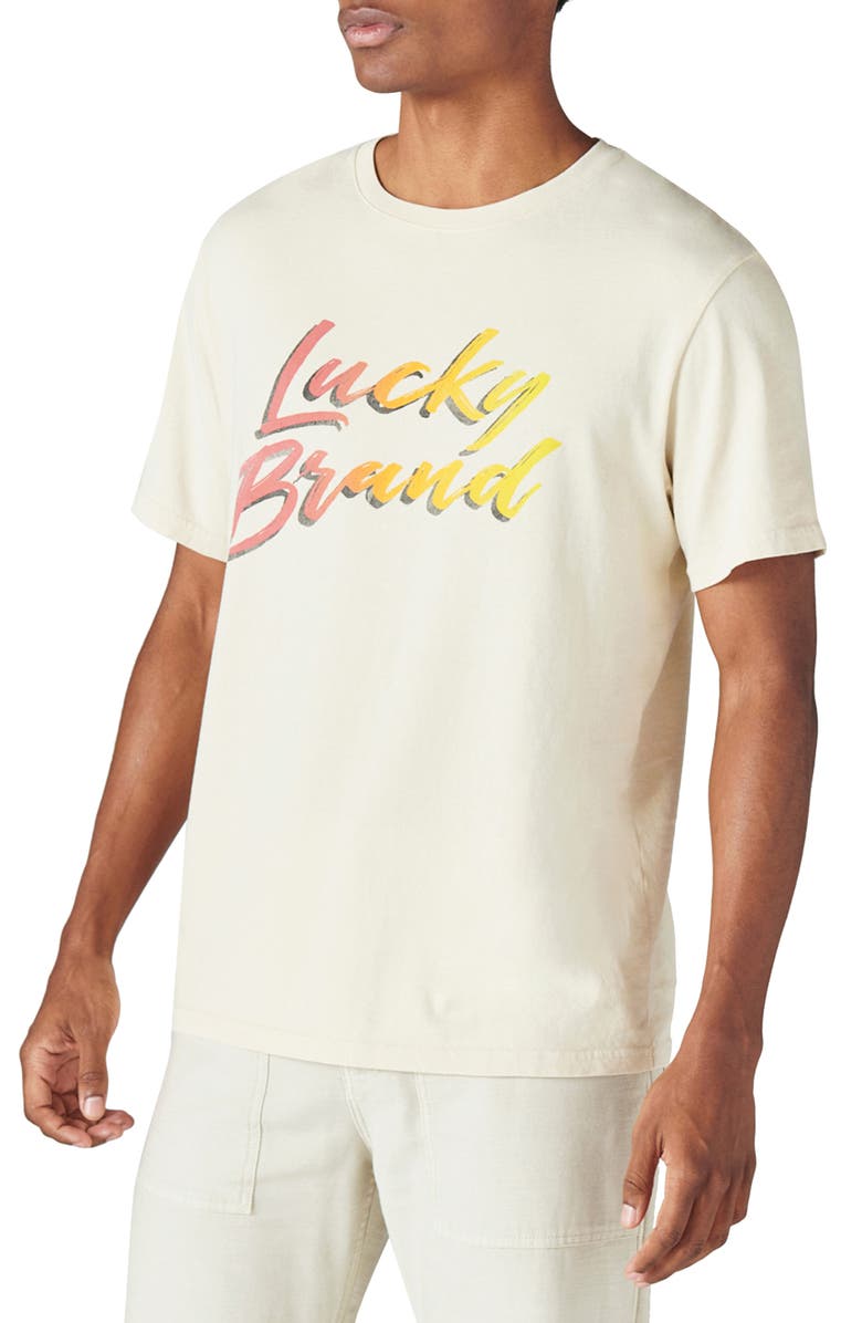 Lucky Brand Lucky Brush Logo Cotton Graphic Tee, Alternate, color, 