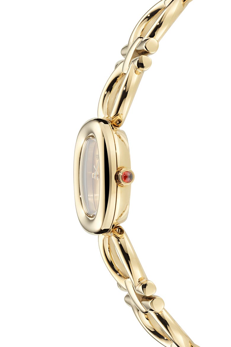Double Gancini Bracelet Watch, 25mm, Alternate, color, IP YELLOW GOLD