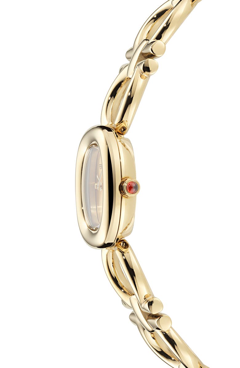 FERRAGAMO Double Gancini Bracelet Watch, 25mm, Alternate, color, Ip Yellow Gold