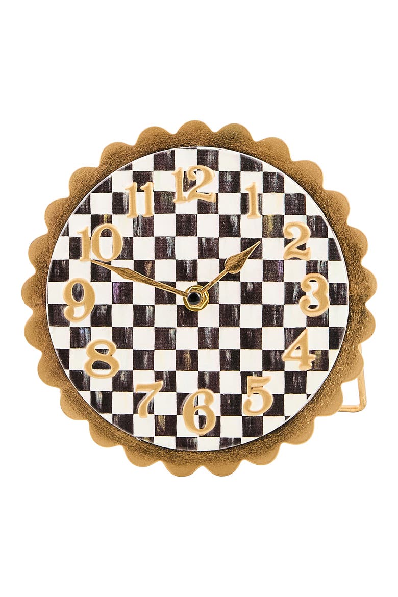 Courtly Check Scalloped Desk Clock, Main, color, COURTLY