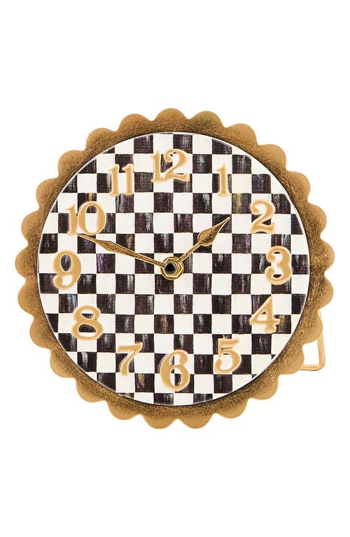 Mackenzie-childs Mackenzie Childs Courtly Check Scalloped Desk Clock In Multi