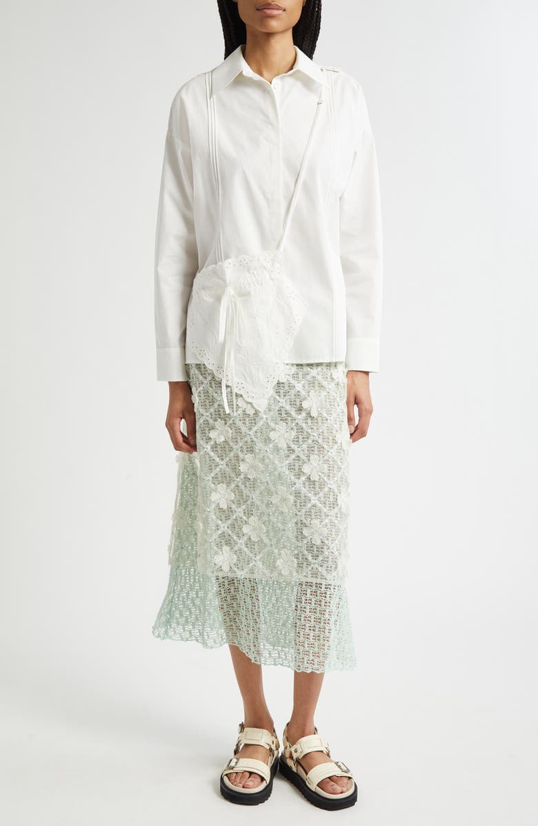 Siedrés Arbena Button-Up Shirt with Removable Crossbody Pouch, Alternate, color, White