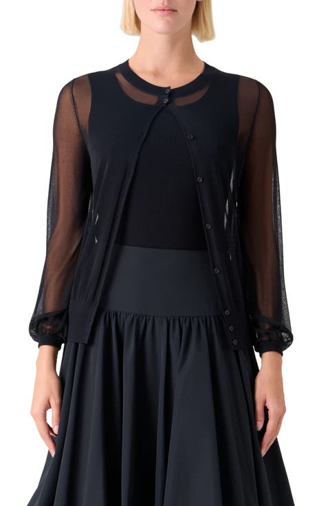 Sheer Bishop Sleeve Cardigan
