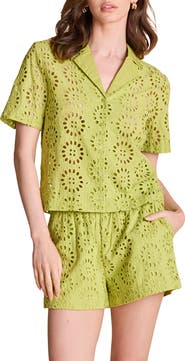 English Factory Eyelet Embroidery Camp Shirt