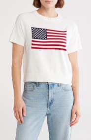 Vigoss American Flag Short Sleeve Sweater