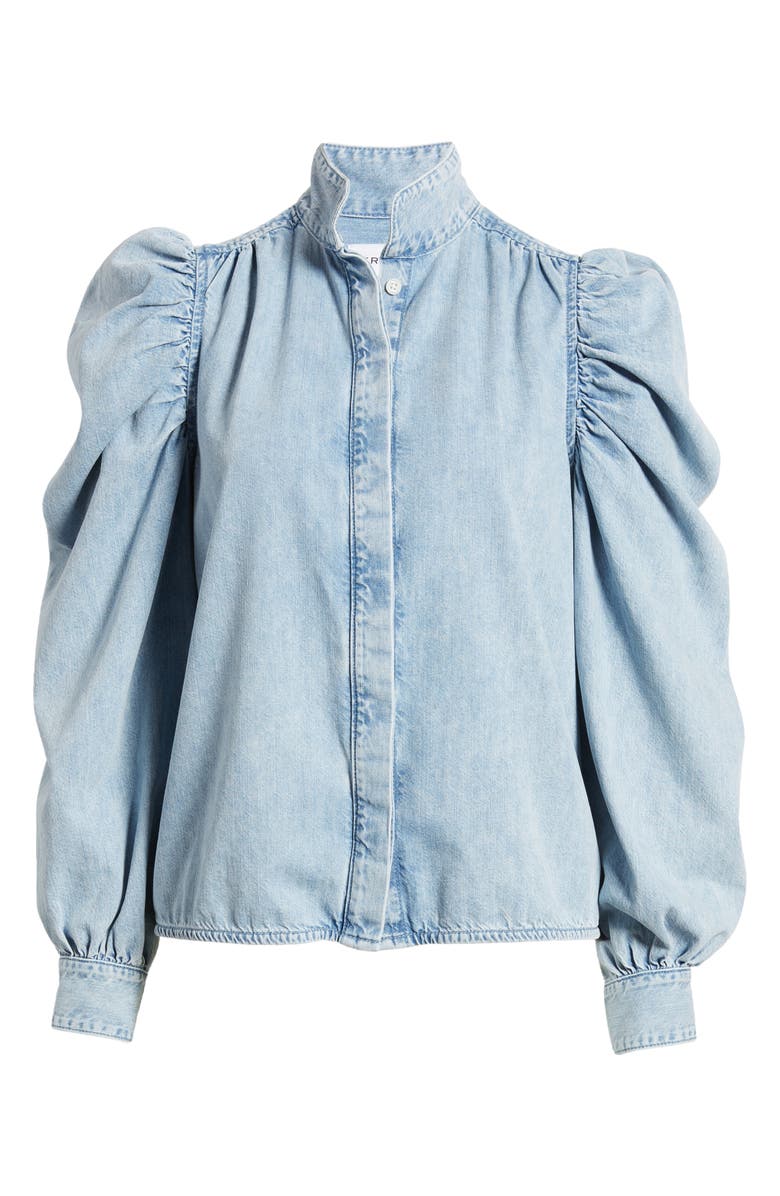 FRAME Gillian Puff Sleeve Denim Shirt, Alternate, color,