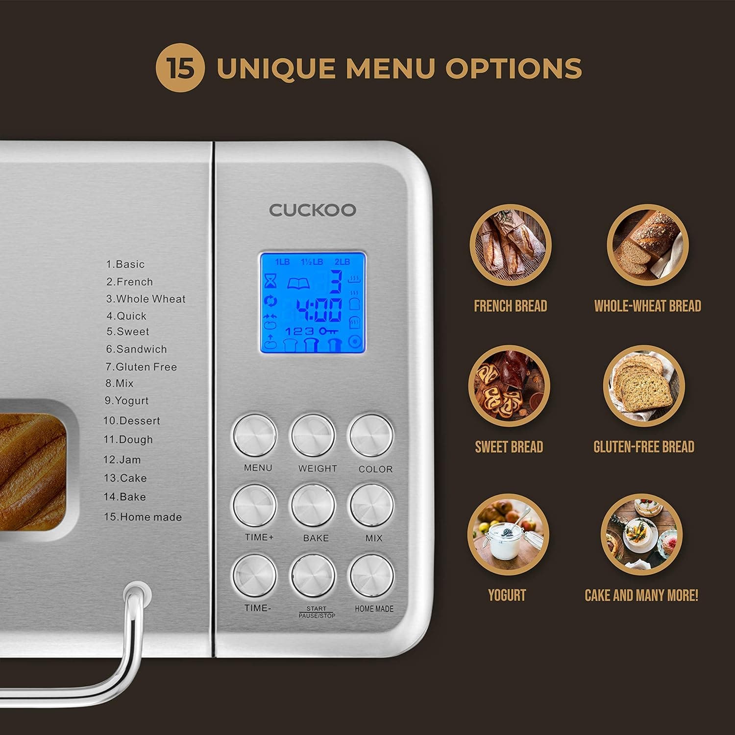 Cuckoo 2 lb. Multifunctional Bread Maker - Thumbnail 4