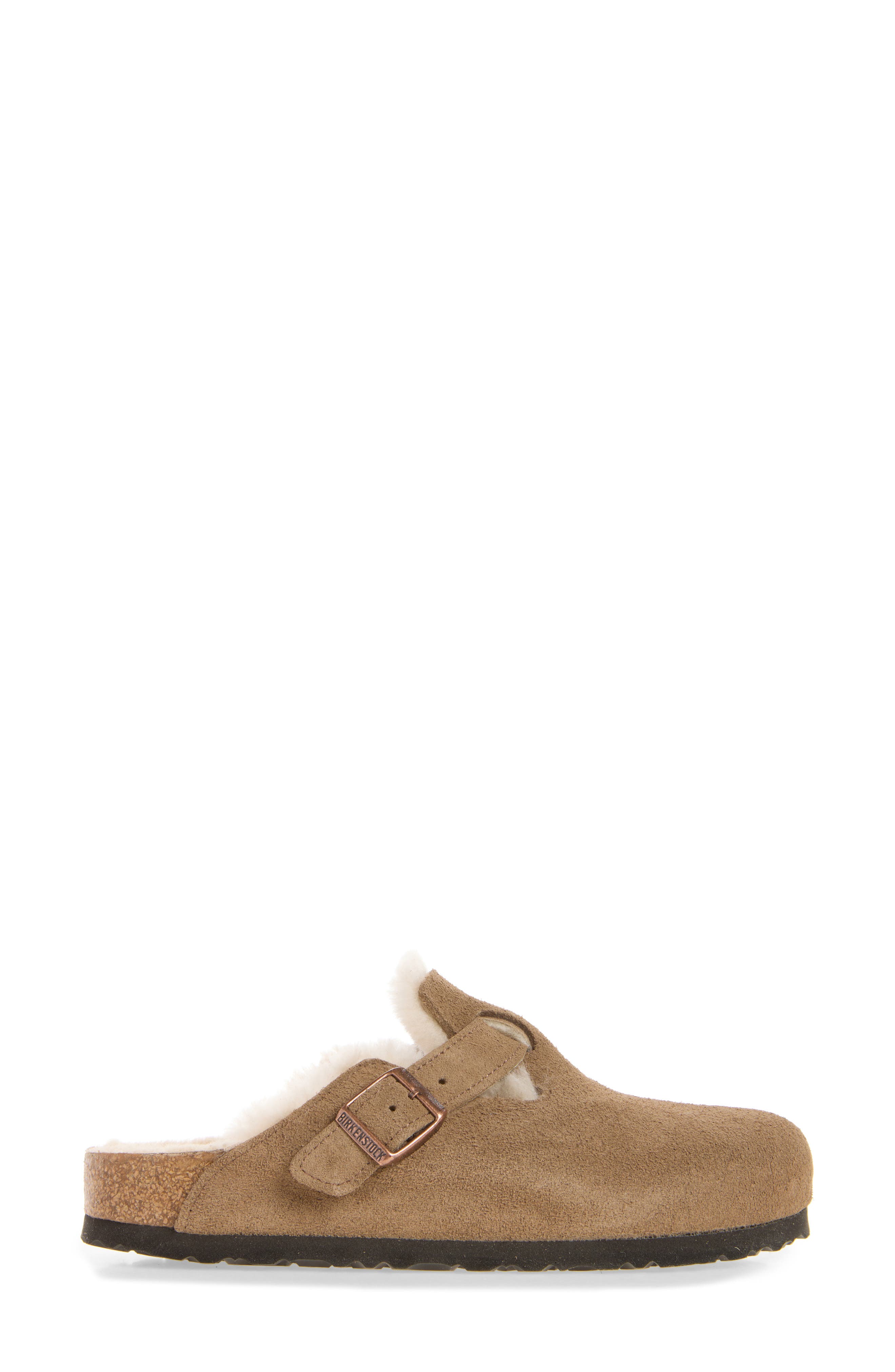 Boston Genuine Shearling Clog, Alternate, color, DARK TEA/ SANDCASTLE