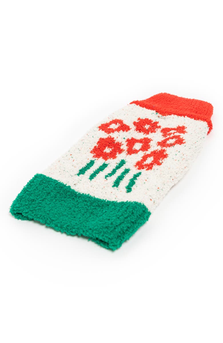 the furryfolks Flower Turtleneck Pet Sweater, Main, color, Red