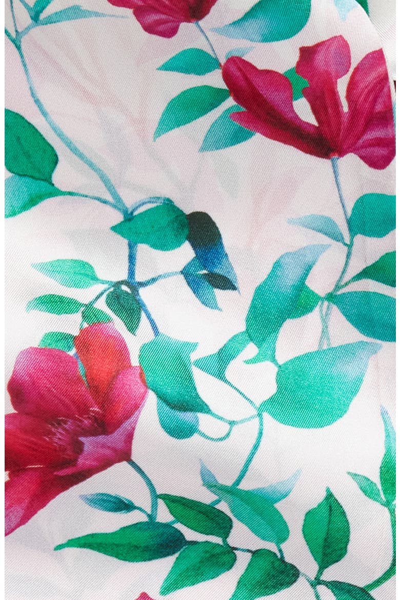 Print Silk Skinny Scarf, Alternate, color, PURPLE CLIMBING FLORAL