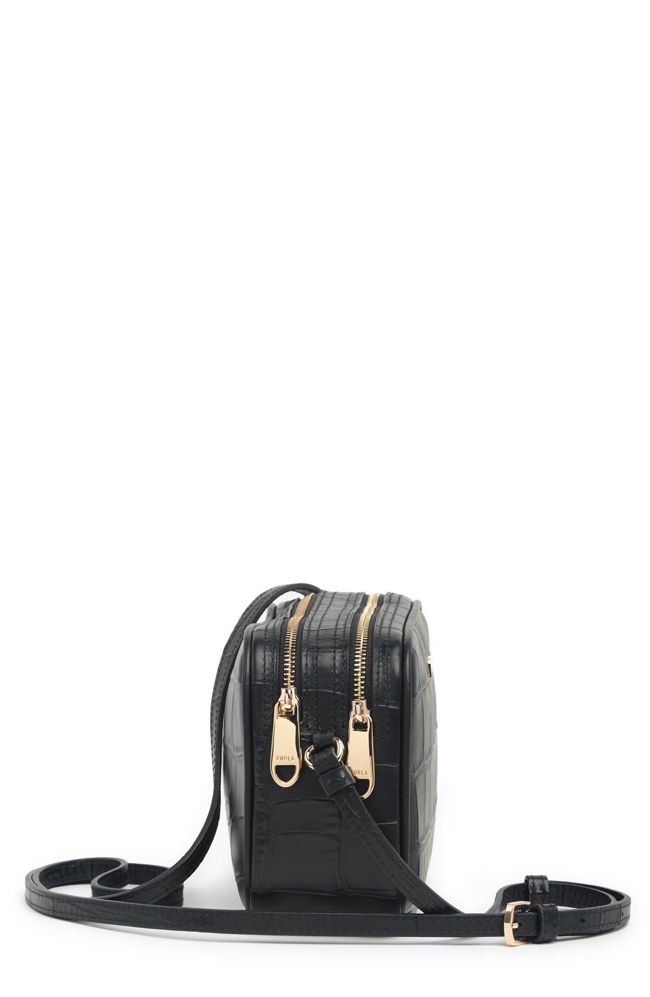 Furla Lilli XL Croc Embossed Crossbody Bag, Alternate, color, 