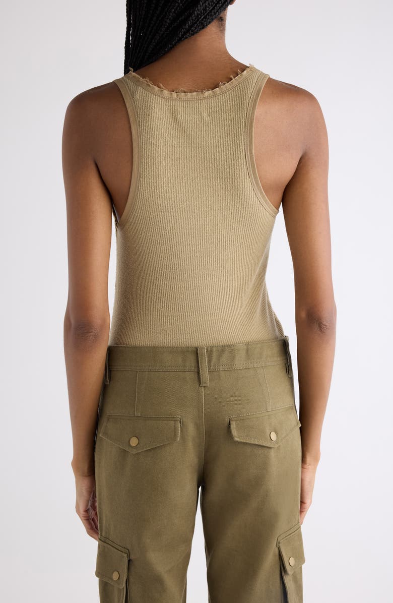 Isabel Marant Helma Raw Edge Silk Jersey Henley Tank, Alternate, color, Light Bronze