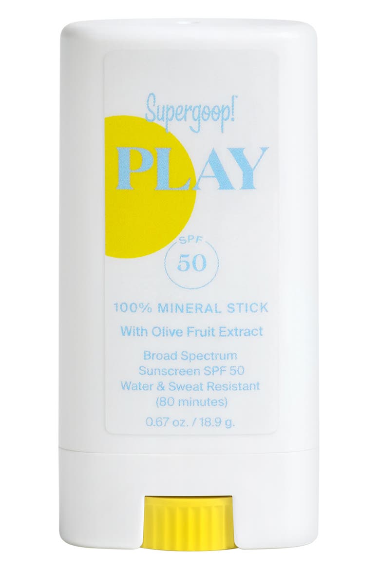 Supergoop! Play 100% Mineral Stick SPF 50 Sunscreen with Olive Fruit Extract, Main, color, NO COLOR