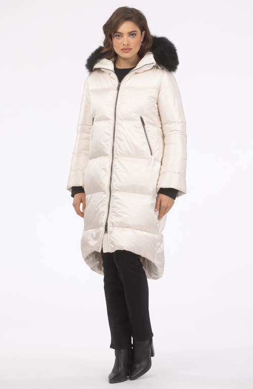 Gorski Apres-ski Long Coat With Detachable Trim In White