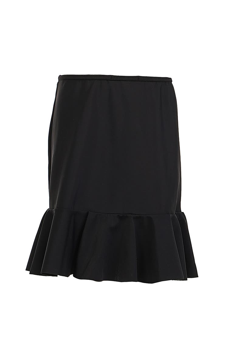 Ruffled Hem Decorative Embroidery Cover-Up Skirt, Alternate, color, Black