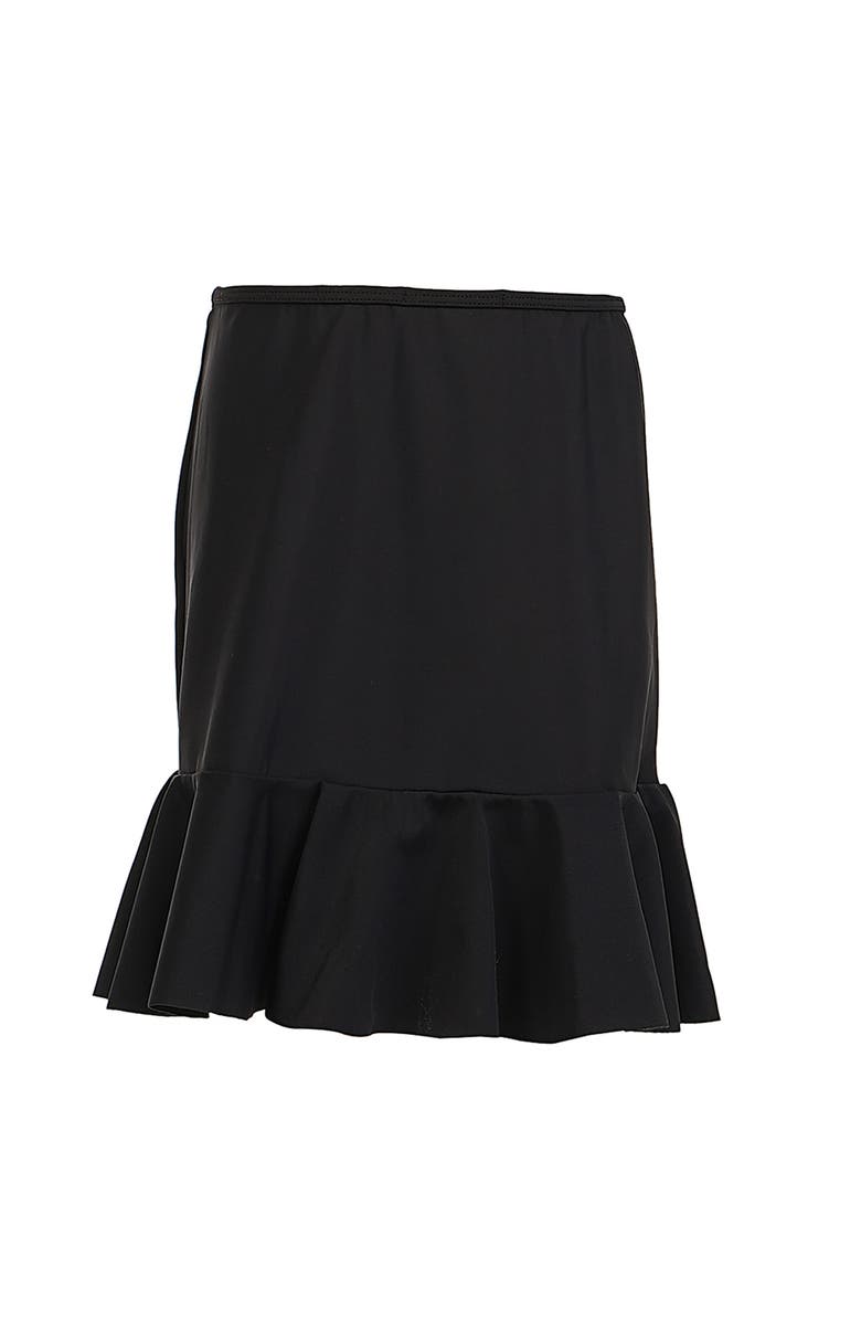 NESSI BYRD Ruffled Hem Decorative Embroidery Cover-Up Skirt, Alternate, color, Black