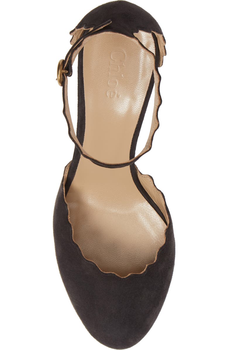 Chloé Scalloped Ankle Strap d'Orsay Pump, Alternate, color,
