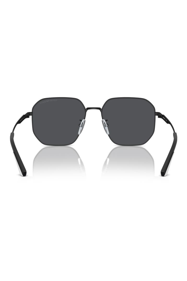 57mm Pilot Sunglasses, Alternate, color, MATTE BLACK / DARK GREY
