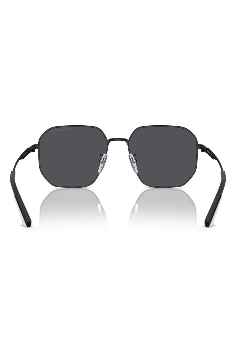 Emporio Armani 57mm Pilot Sunglasses, Alternate, color, Matte Black / Dark Grey
