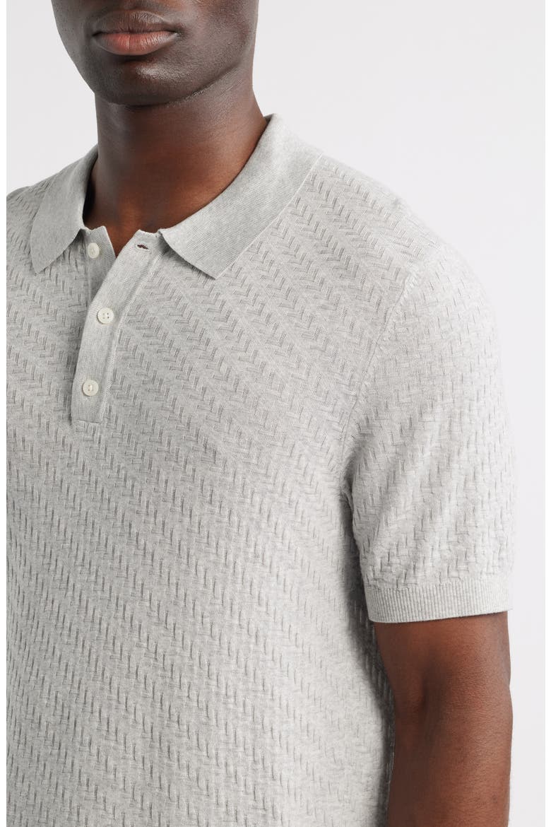 Skelling Textured Polo Sweater, Alternate, color, DOVE GREY