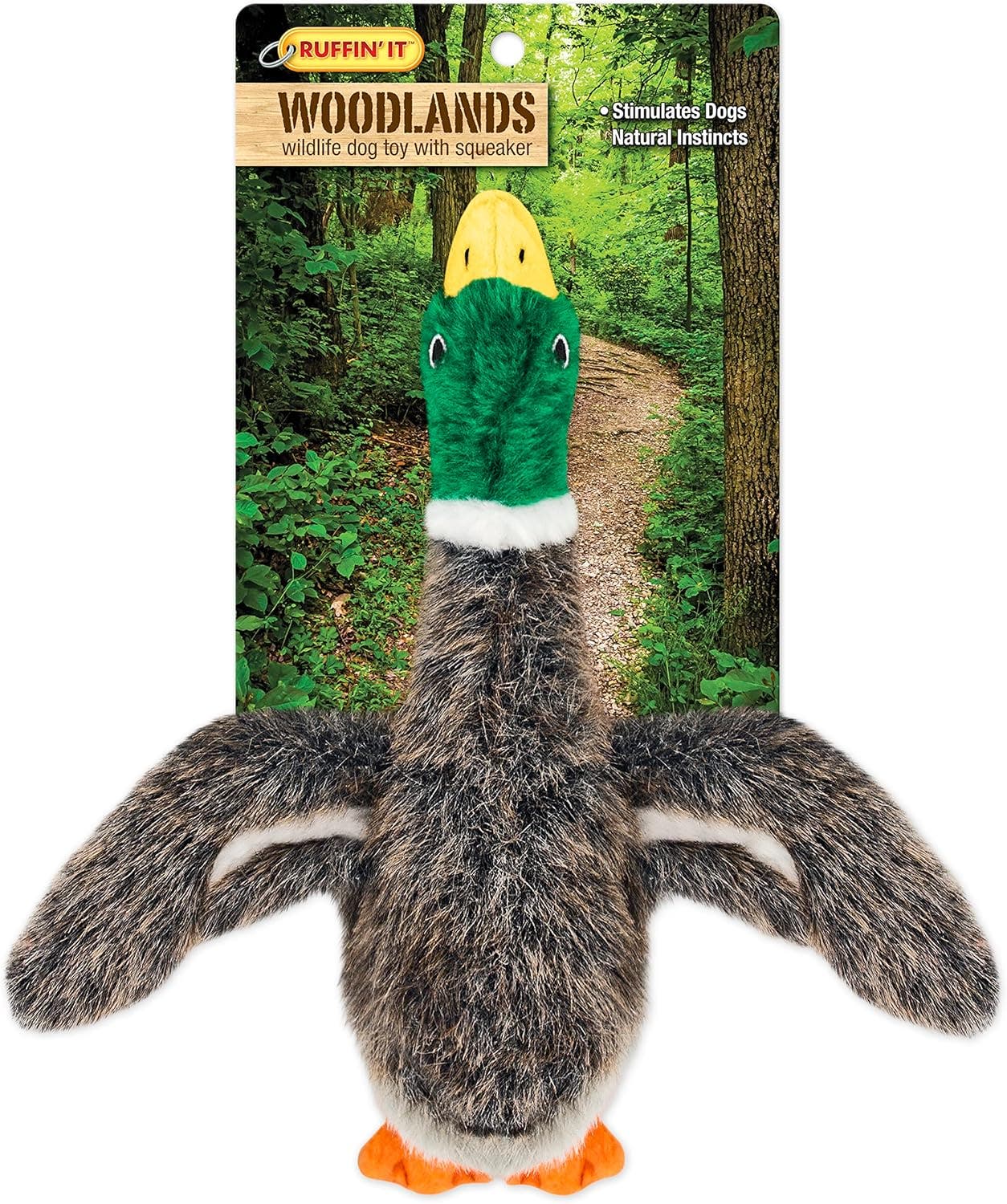 Ruffin' It Woodlands Plush Dog Toy Mallard  Small in Multicolored 