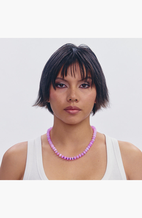 Shop Spicy Dan Louie Pink Opal Gold Plated Necklace In Gold