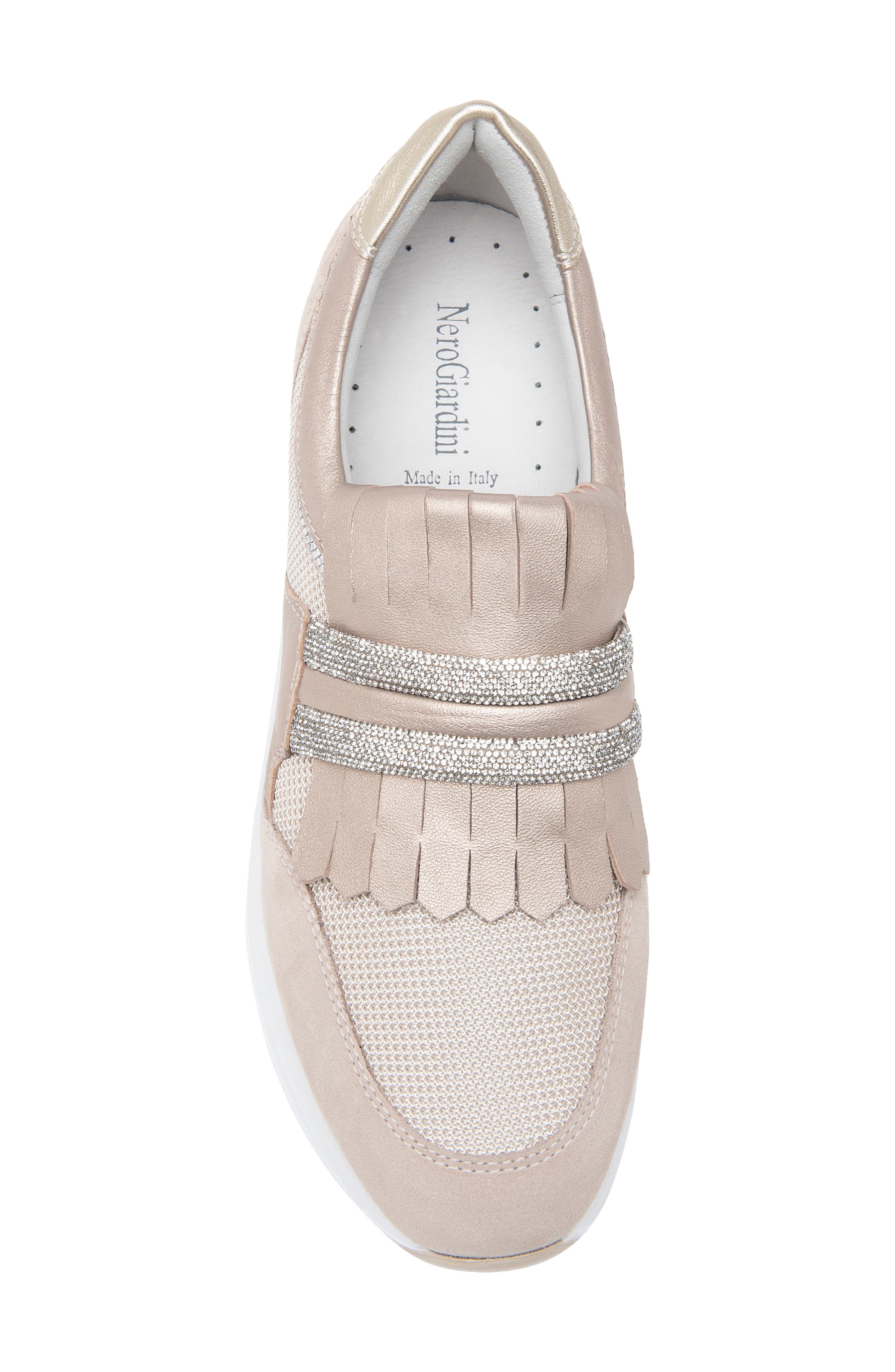 NeroGiardini Kiltie Bling Platform Sneaker, Alternate, color, 