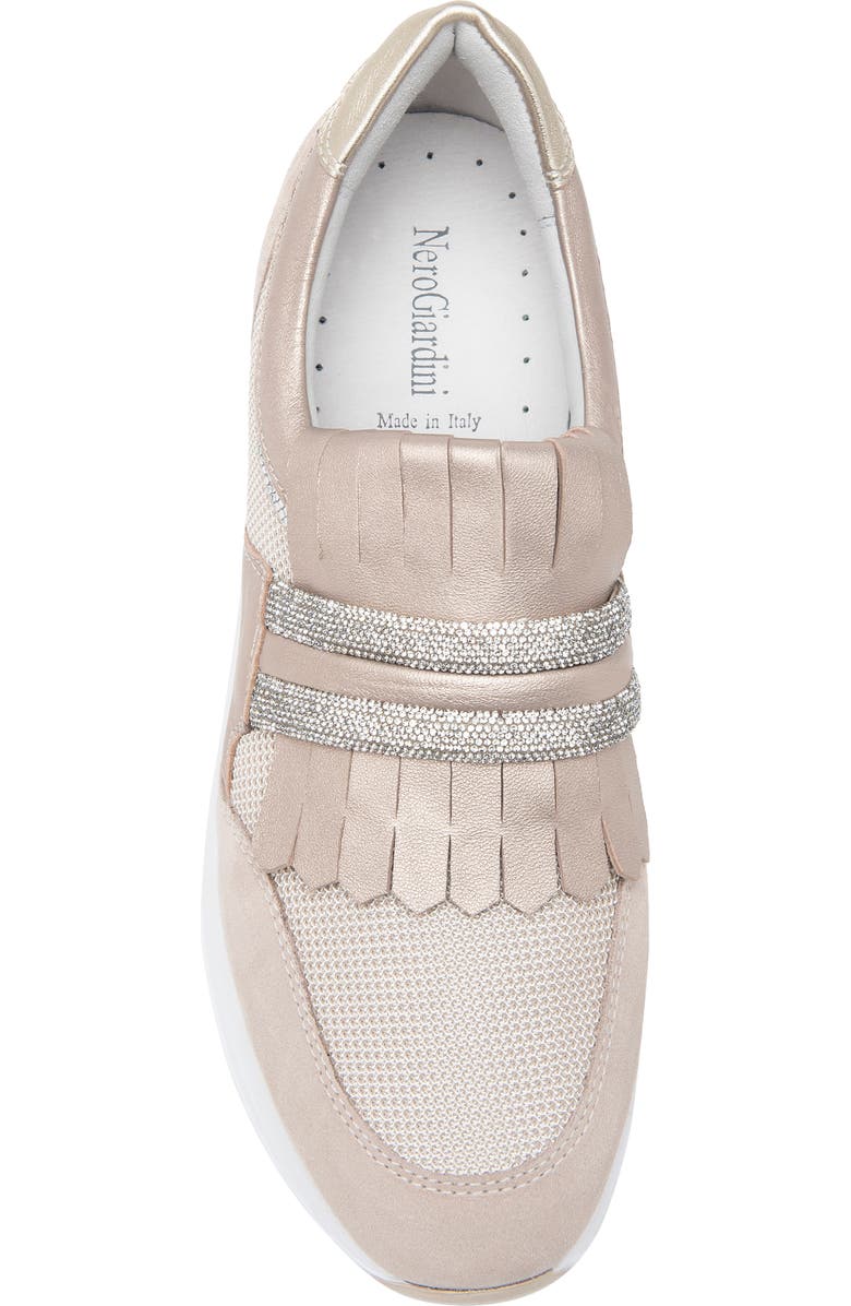 NeroGiardini Kiltie Bling Platform Sneaker, Alternate, color,