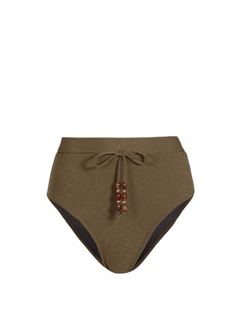 Belted Hi Waist Hi Leg Bikini Bottom