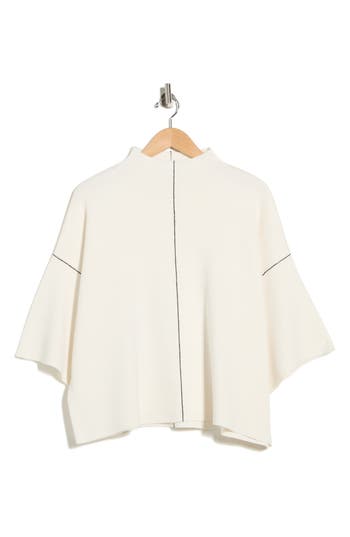 Max Studio Mock Neck Elbow-length Sleeve Sweater In Multi