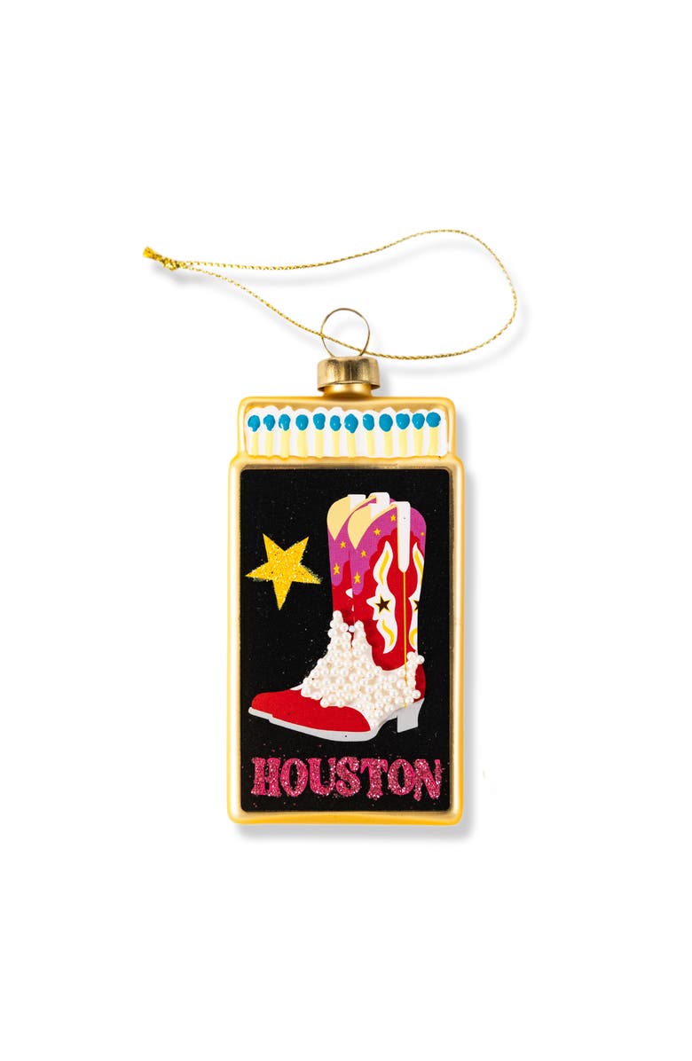 Furbish Matchbook Ornament - Houston, Main, color, Yellow